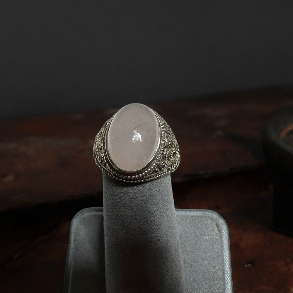 Rose Quartz Sterling Silver Ring